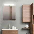 Suspended Design Bathroom Furniture in Melamine Walnut - Becky Viadurini