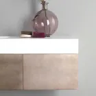 Suspended Bathroom Furniture in Metal, MDF Wood and Stonelight Made in Italy - Renga Viadurini