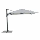 3x3 Outdoor Umbrella with Light Grey Cloth and Anthracite Structure - Dalton Viadurini
