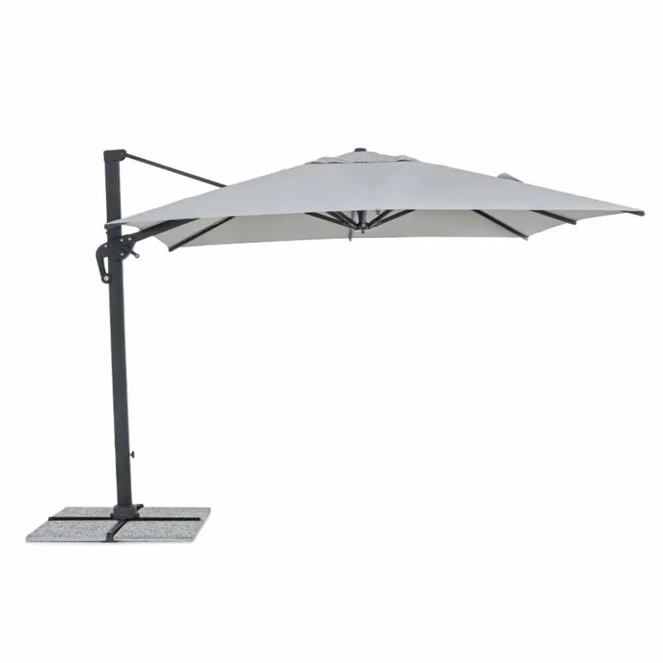 3x3 Outdoor Umbrella with Light Grey Cloth and Anthracite Structure - Dalton Viadurini