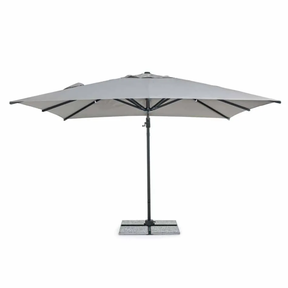 3x3 Outdoor Umbrella with Light Grey Cloth and Anthracite Structure - Dalton Viadurini