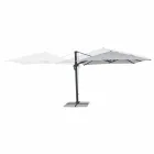 3x3 Outdoor Umbrella with Light Grey Cloth and Anthracite Structure - Dalton Viadurini