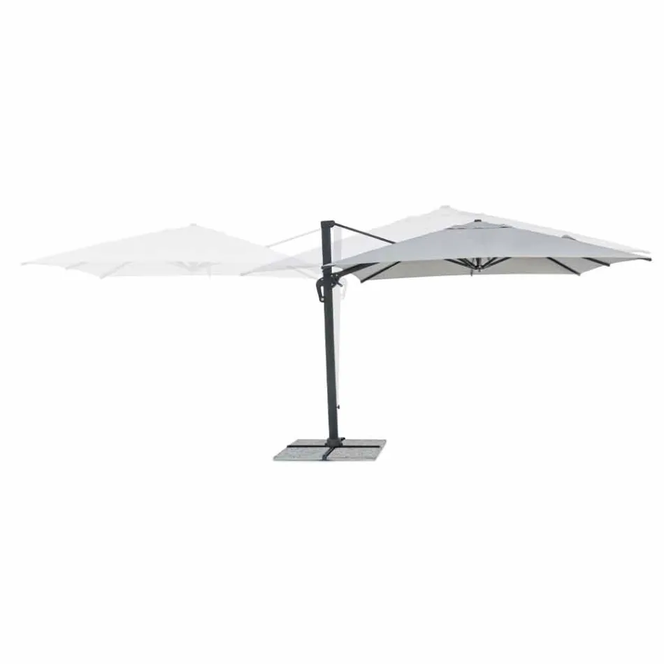3x3 Outdoor Umbrella with Light Grey Cloth and Anthracite Structure - Dalton Viadurini