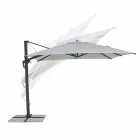 3x3 Outdoor Umbrella with Light Grey Cloth and Anthracite Structure - Dalton Viadurini