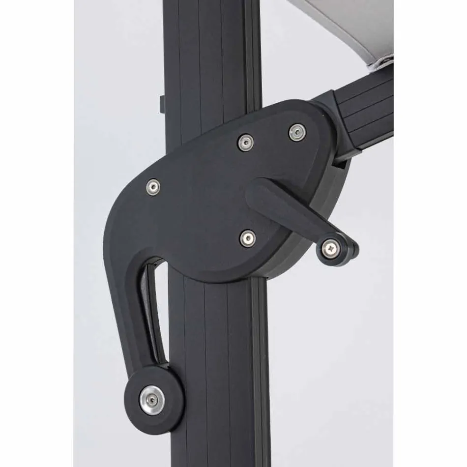 3x3 Outdoor Umbrella with Light Grey Cloth and Anthracite Structure - Dalton Viadurini