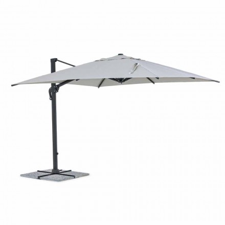 3x3 Outdoor Umbrella with Light Grey Cloth and Anthracite Structure - Dalton Viadurini