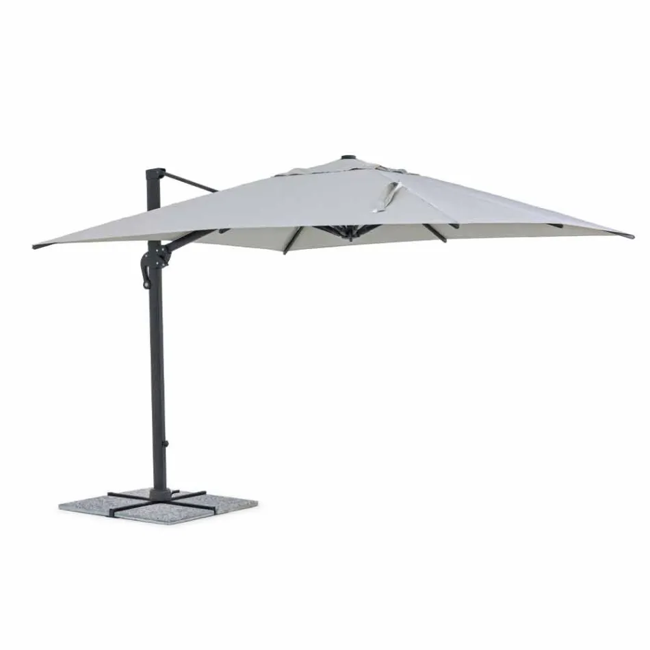 3x3 Outdoor Umbrella with Light Grey Cloth and Anthracite Structure - Dalton Viadurini