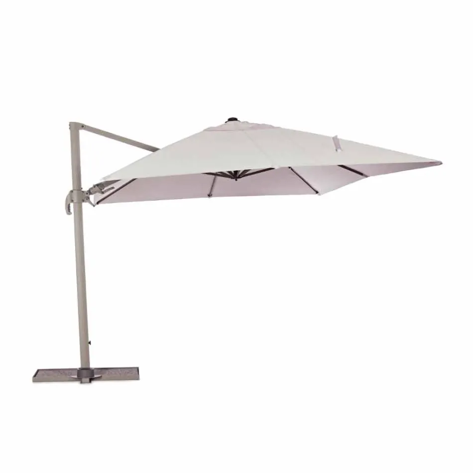 3x4 Outdoor Umbrella with Sand Colour Polyester - Flamingo Cloth Viadurini