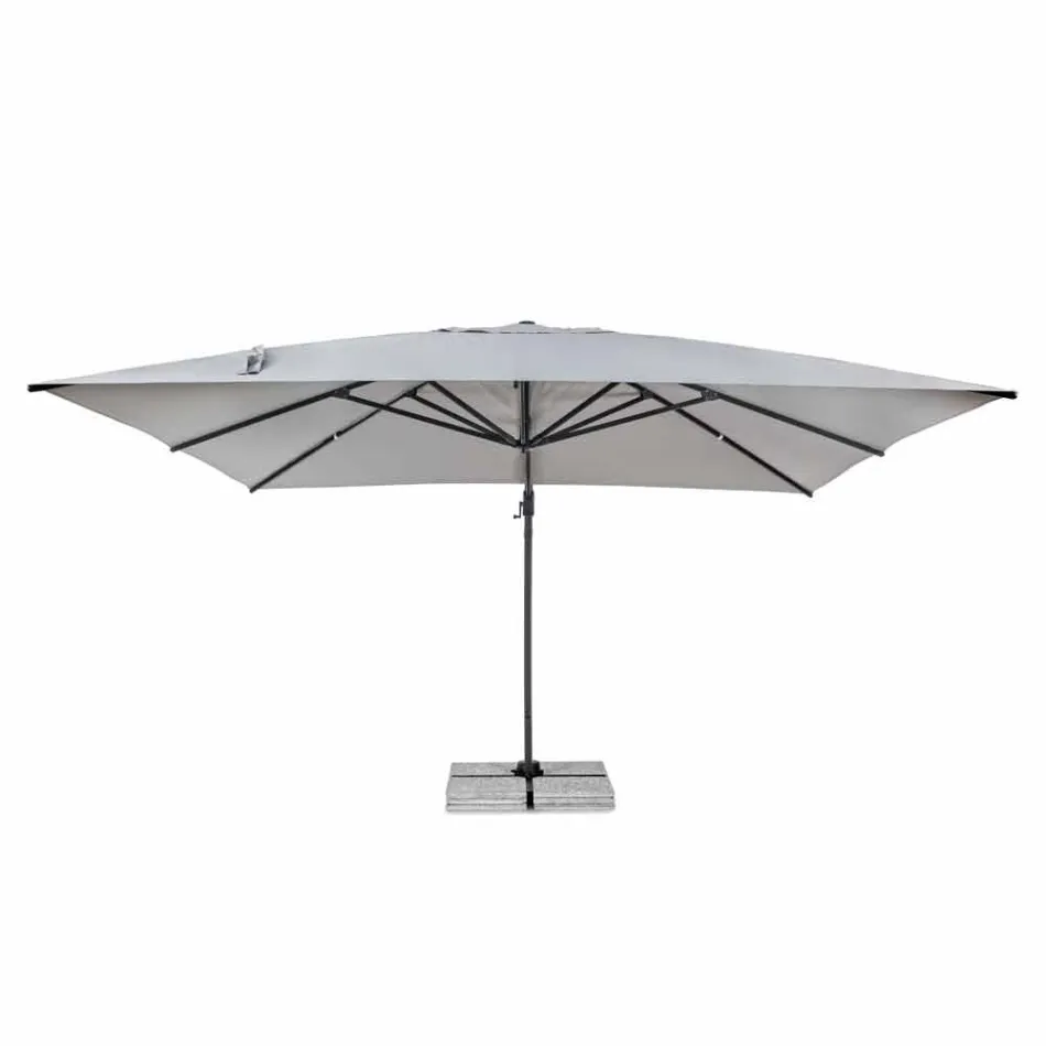 Outdoor Umbrella 4x4 in Light Grey Polyester and Aluminium - Daniel Viadurini