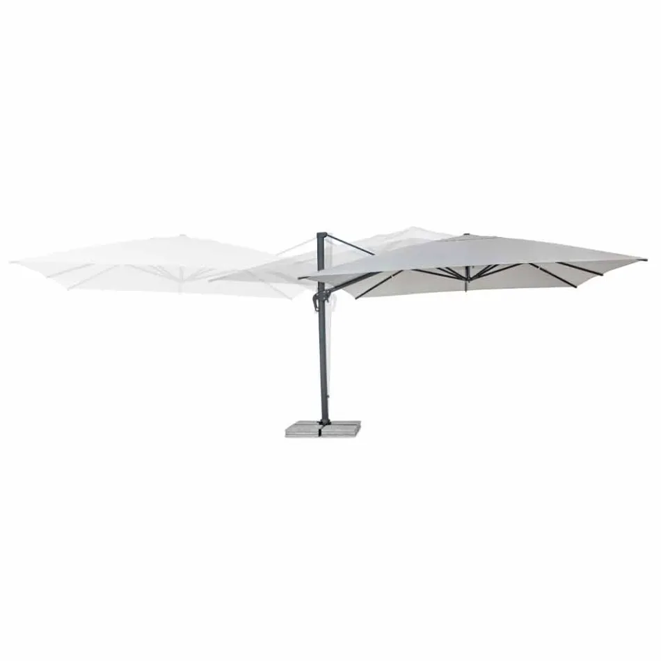 Outdoor Umbrella 4x4 in Light Grey Polyester and Aluminium - Daniel Viadurini