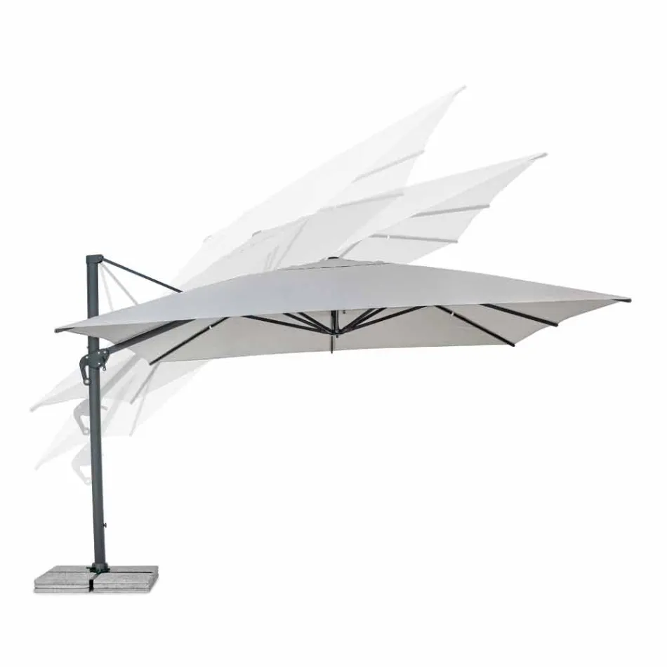 Outdoor Umbrella 4x4 in Light Grey Polyester and Aluminium - Daniel Viadurini