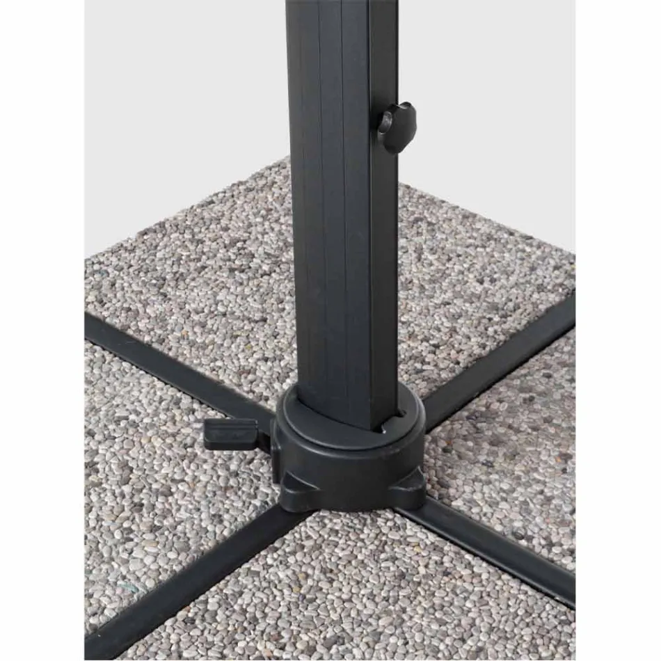 Outdoor Umbrella 4x4 in Light Grey Polyester and Aluminium - Daniel Viadurini