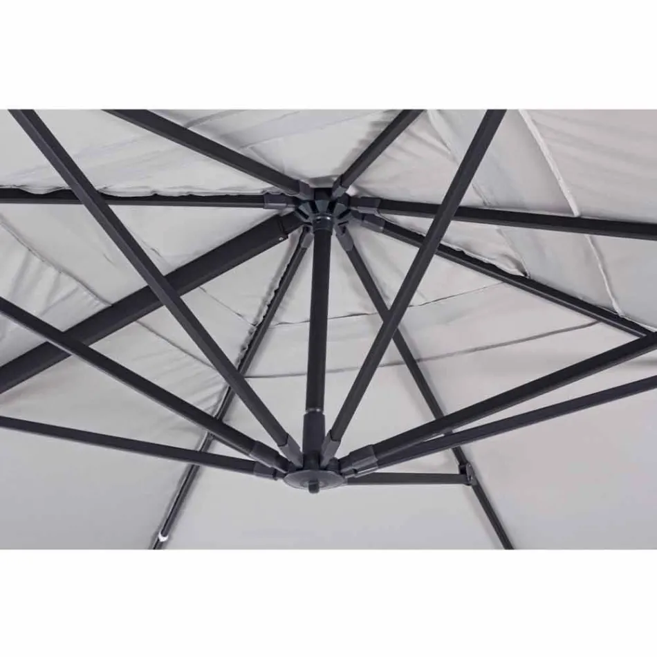 Outdoor Umbrella 4x4 in Light Grey Polyester and Aluminium - Daniel Viadurini
