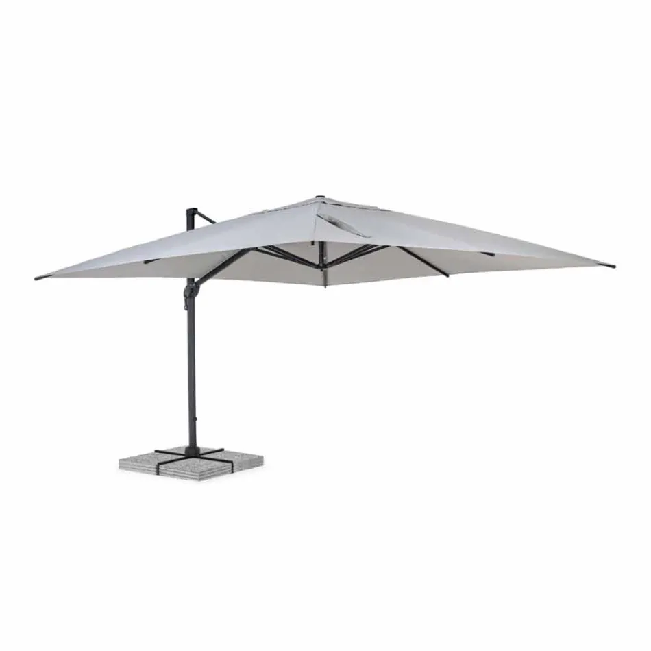 Outdoor Umbrella 4x4 in Light Grey Polyester and Aluminium - Daniel Viadurini