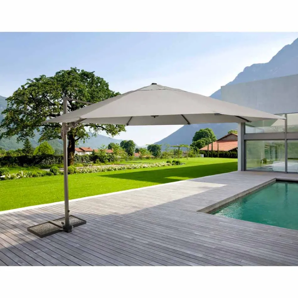 Outdoor Umbrella Diameter 3,5m in Polyester with Aluminium Pole - Linfa Viadurini
