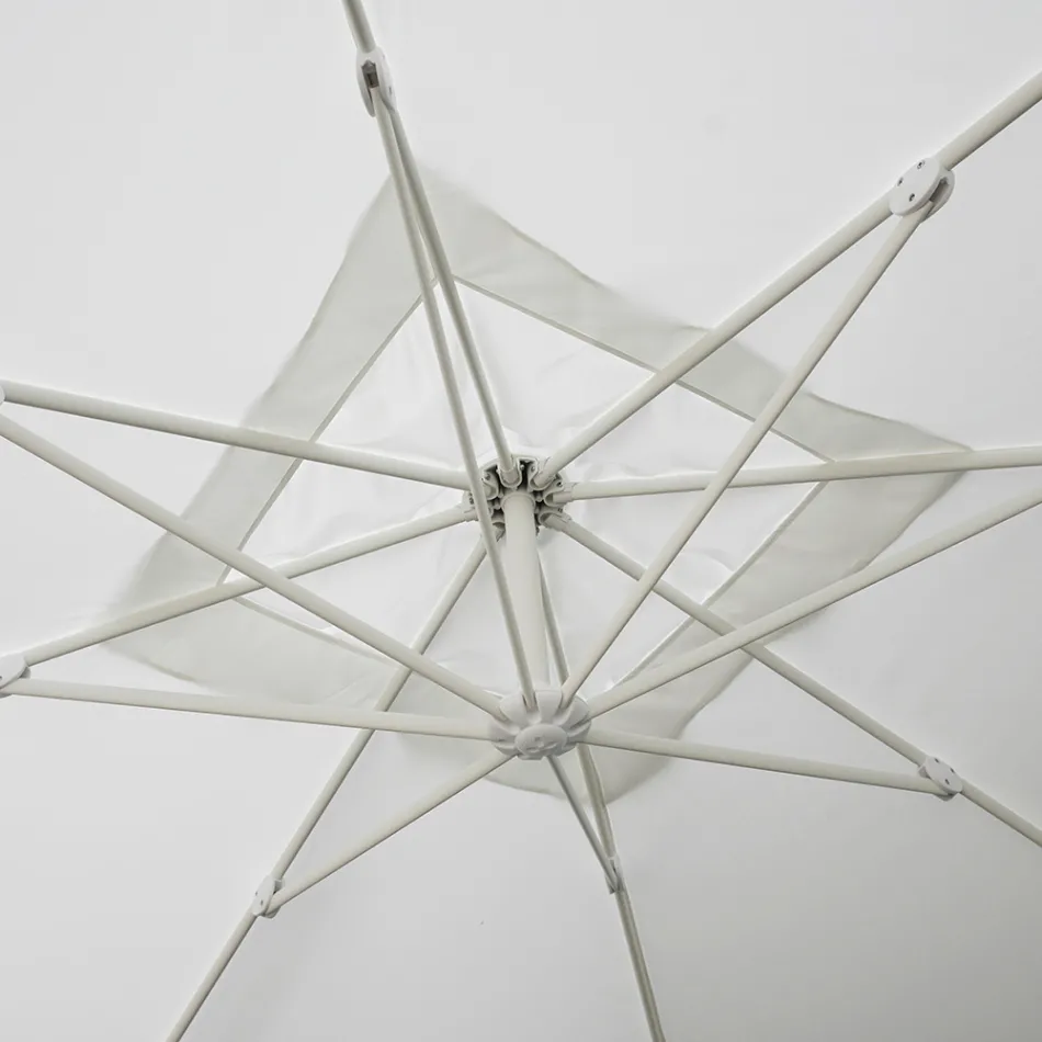 Outdoor Umbrella in Polyester with White Aluminium Structure - Zinica Viadurini
