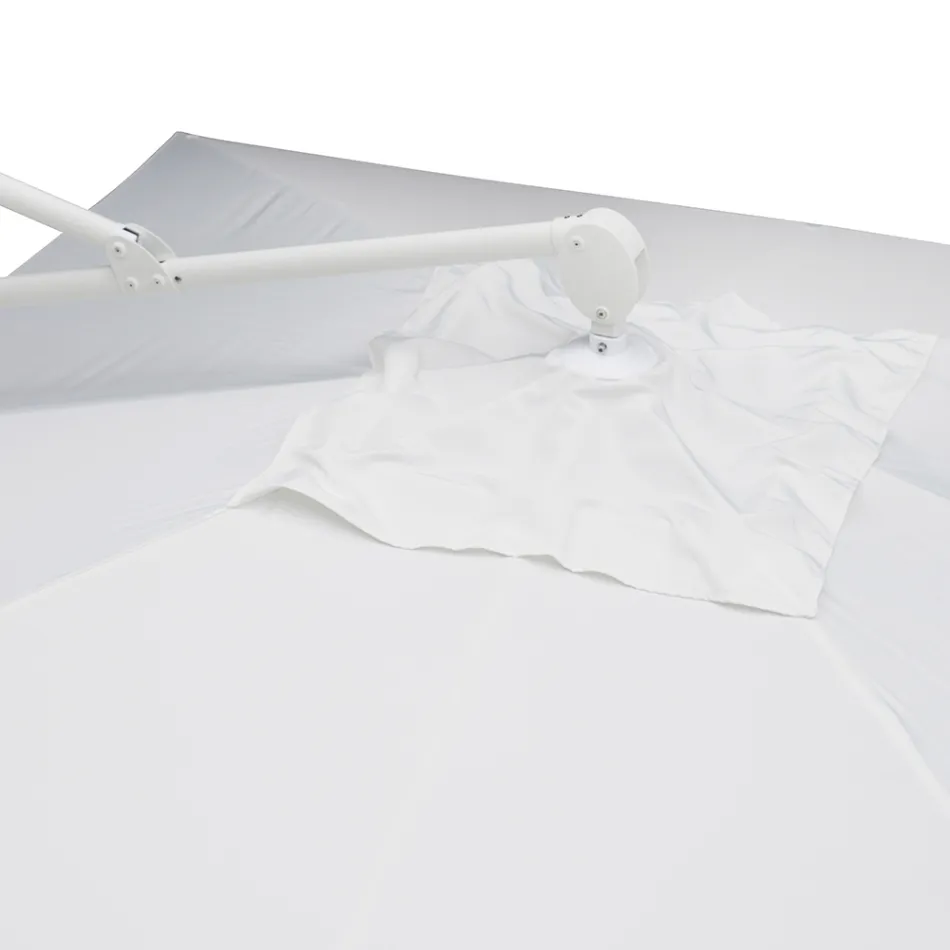 Outdoor Umbrella in Polyester with White Aluminium Structure - Zinica Viadurini