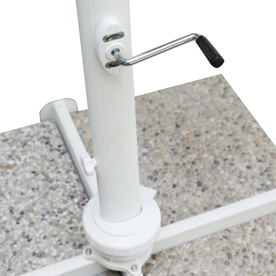 Outdoor Umbrella in Polyester with White Aluminium Structure - Zinica Viadurini