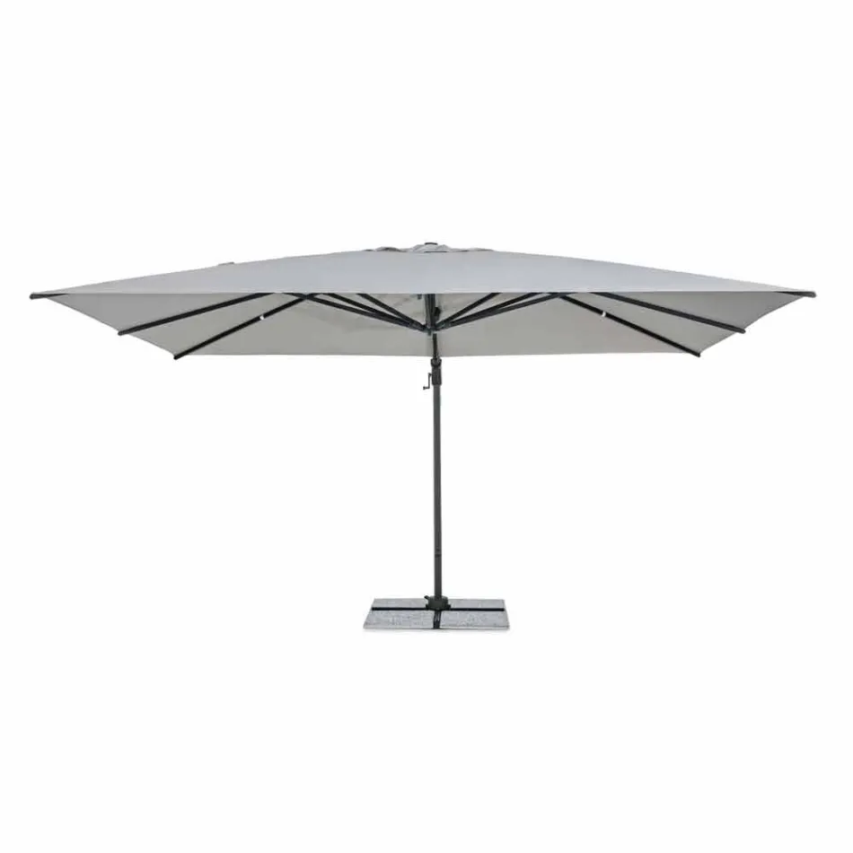 3x4 Garden Umbrella with Light Grey Polyester Fabric - Dalton Viadurini