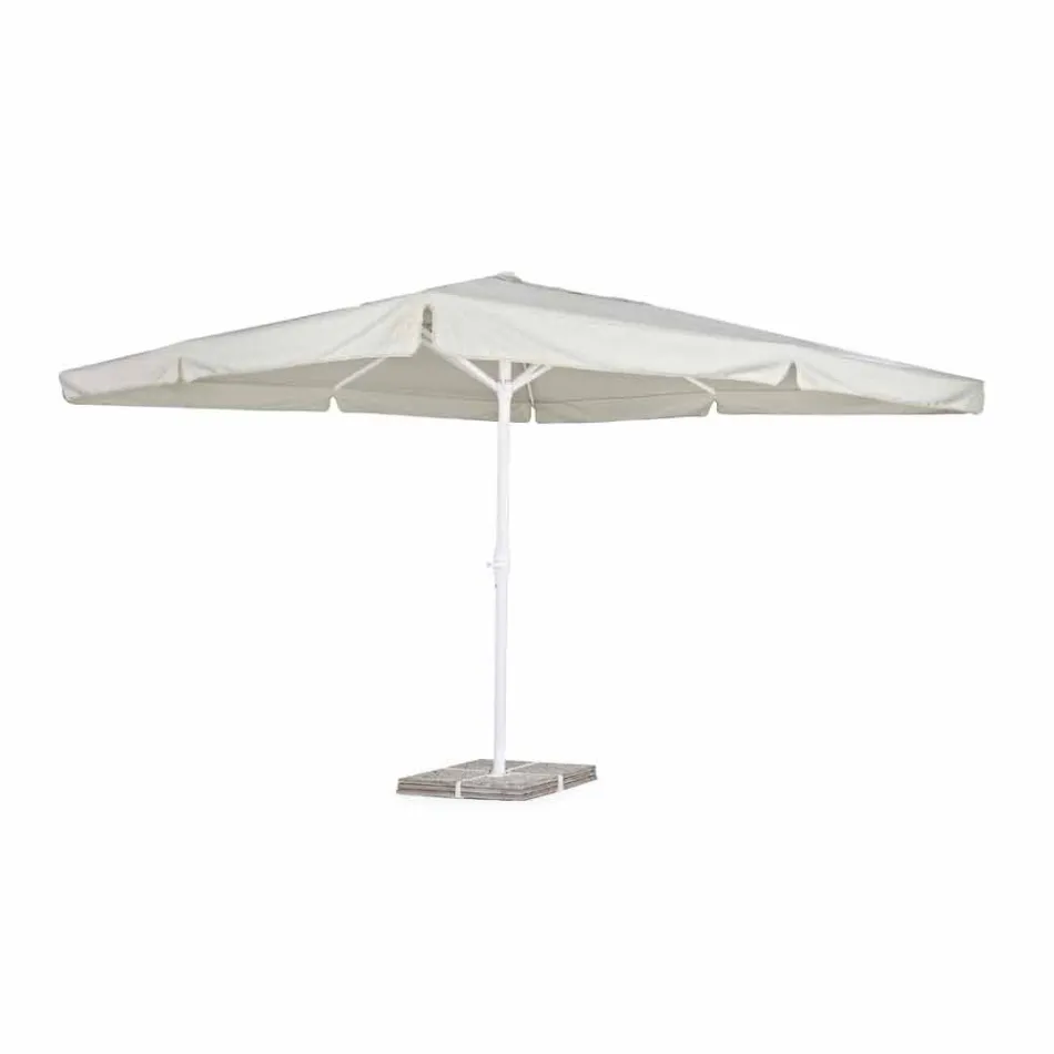 4x4 Garden Umbrella with Polyester Cloth and Steel Base - Nastio Viadurini