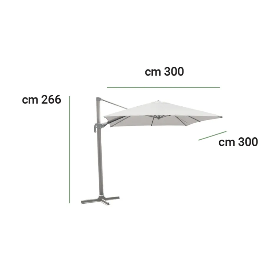 Garden Parasol with Aluminium Structure and Acrylic Fabric - Jayce Viadurini