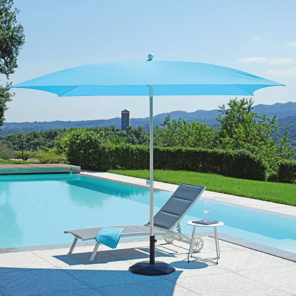 Garden Umbrella with Anodized Striped Aluminium Structure - Laila Viadurini