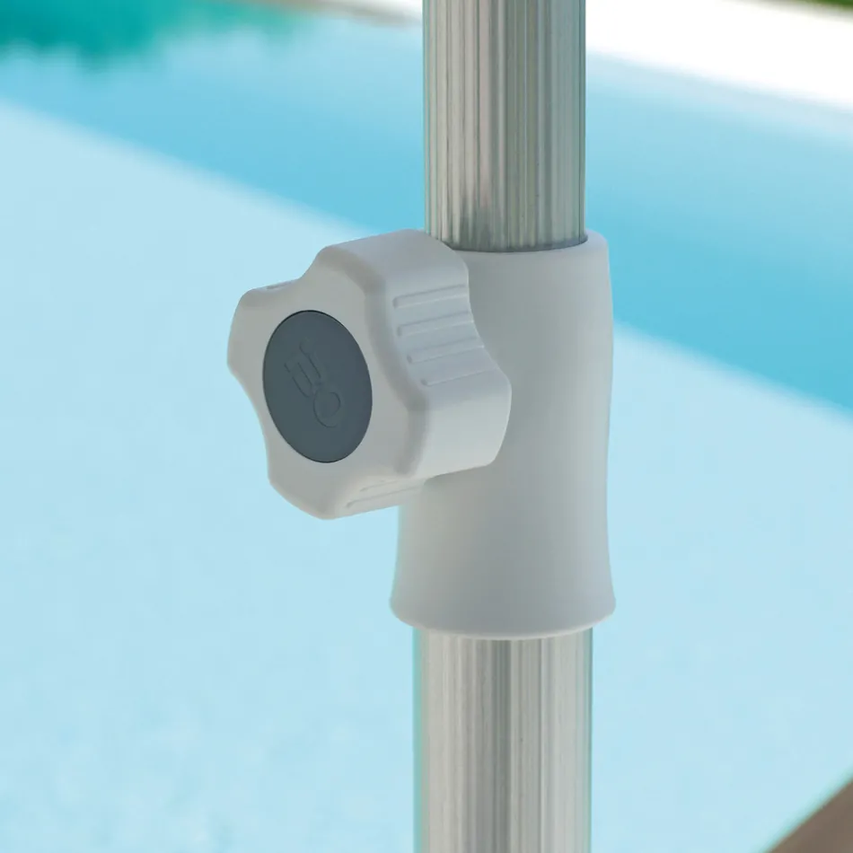 Garden Umbrella with Anodized Striped Aluminium Structure - Laila Viadurini