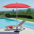 Garden Umbrella with Structure in Striped Aluminium and Fabric - Renaud