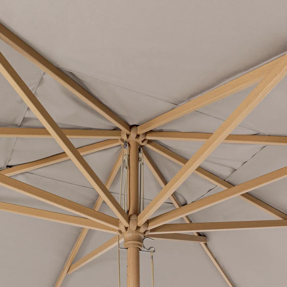 Garden Umbrella with Dove Grey Polyester Canvas 3x4 m, Homemotion - Lucius Viadurini