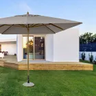 Garden Umbrella with Dove Grey Polyester Canvas 3x4 m, Homemotion - Lucius Viadurini