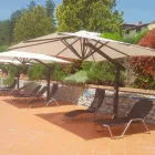 Garden Umbrella in White or Anthracite Aluminium 300x200 cm - Lapillo Viadurini