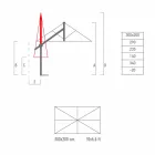 Garden Umbrella in White or Anthracite Aluminium 300x200 cm - Lapillo Viadurini