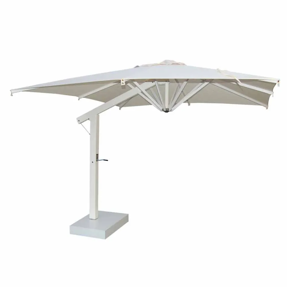 Garden Umbrella in White or Anthracite Aluminium 300x300 cm - Lapillo Viadurini