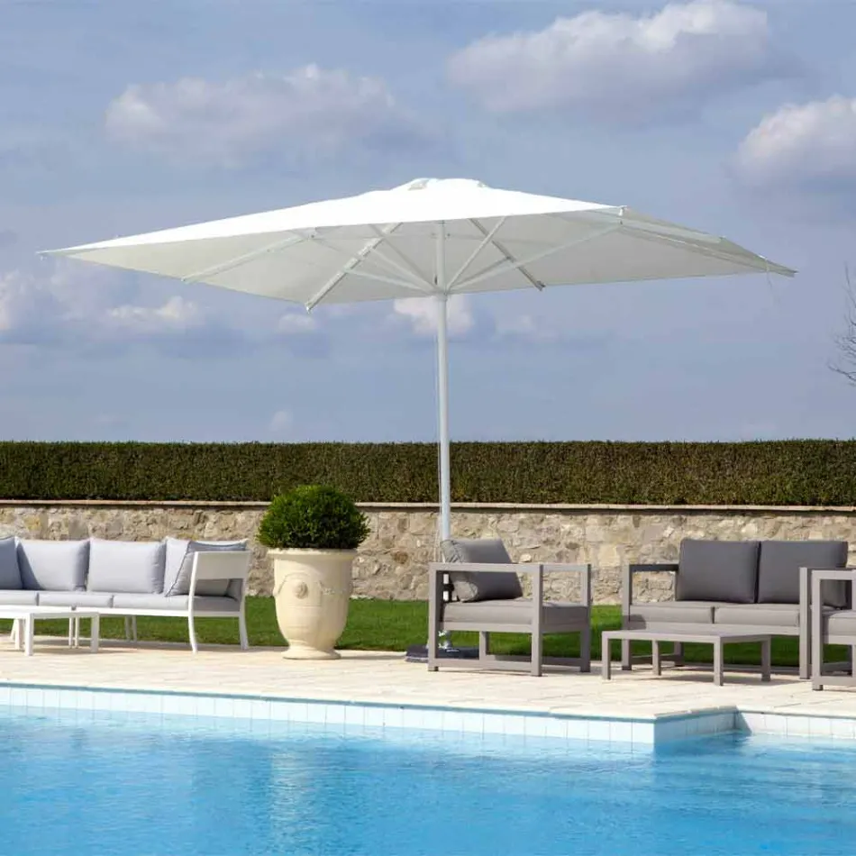 Garden Umbrella in Acrylic Fabric and Aluminium Made in Italy - Solero Viadurini