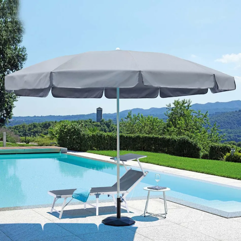 Garden Umbrella with Fabric Cover and Aluminium Structure - Adrielle Viadurini
