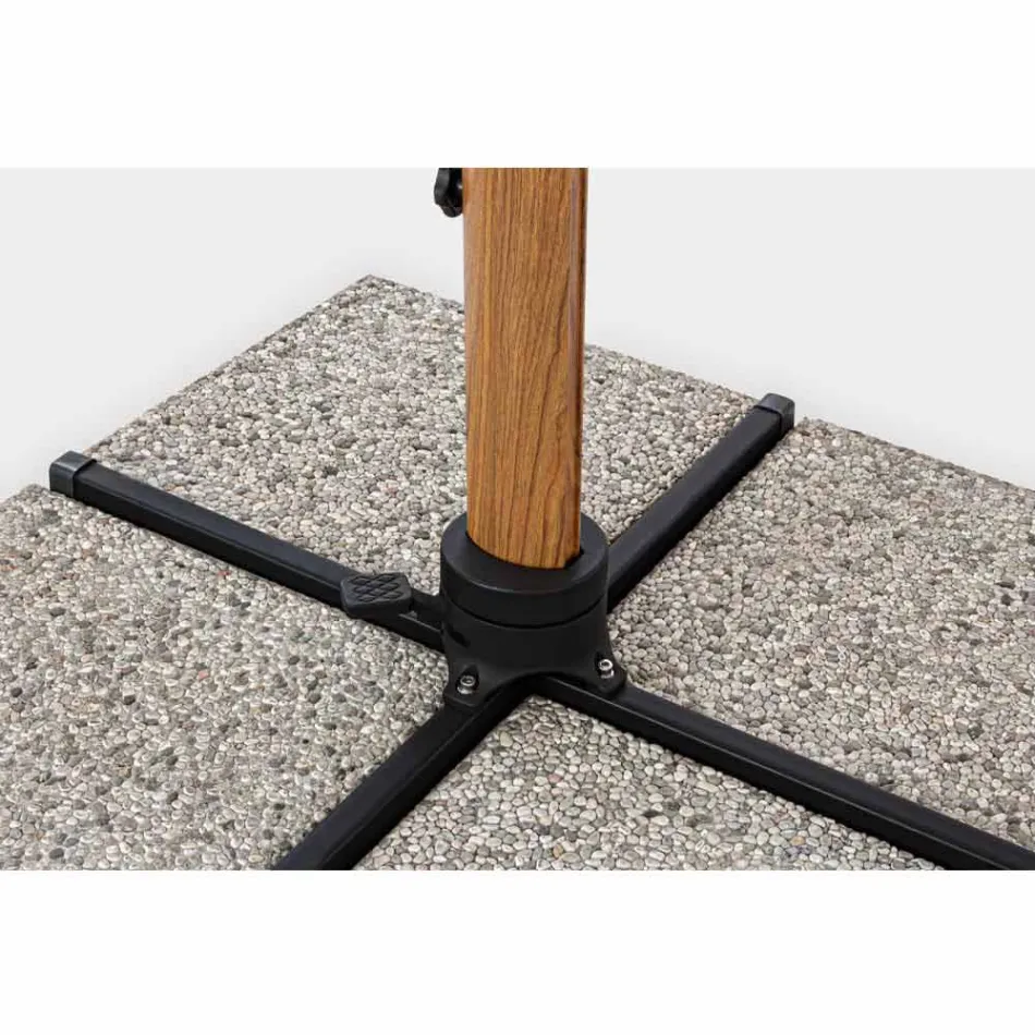 3x3 Outdoor Umbrella in Aluminium with Beige Polyester Fabric - Leano Viadurini