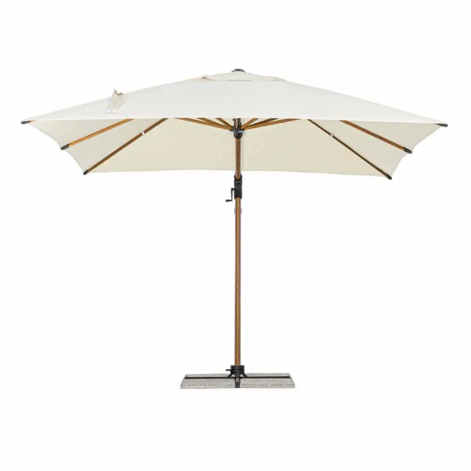 3x3 Outdoor Umbrella in Aluminium with Beige Polyester Fabric - Leano Viadurini