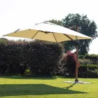 3x3 Outdoor Umbrella in Aluminium with Beige Polyester Fabric - Leano Viadurini