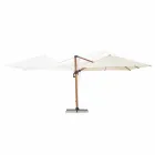 3x3 Outdoor Umbrella in Aluminium with Beige Polyester Fabric - Leano Viadurini