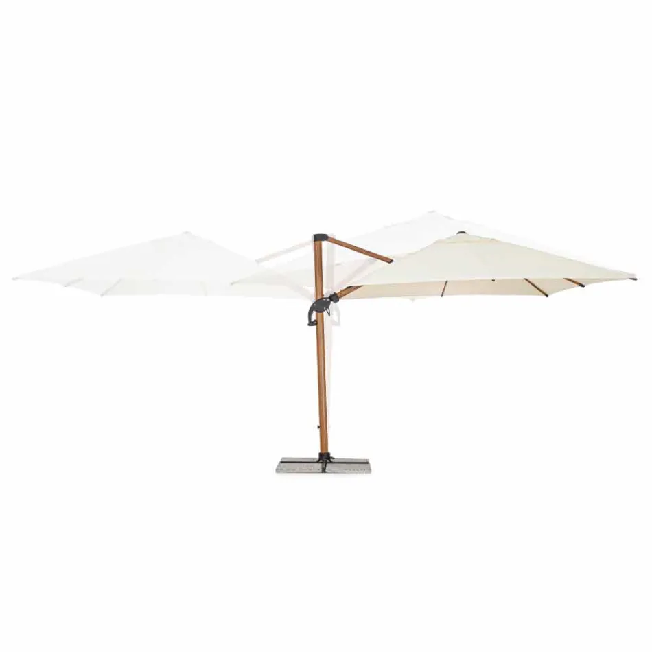 3x3 Outdoor Umbrella in Aluminium with Beige Polyester Fabric - Leano Viadurini