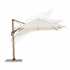 3x3 Outdoor Umbrella in Aluminium with Beige Polyester Fabric - Leano Viadurini