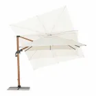 3x3 Outdoor Umbrella in Aluminium with Beige Polyester Fabric - Leano Viadurini