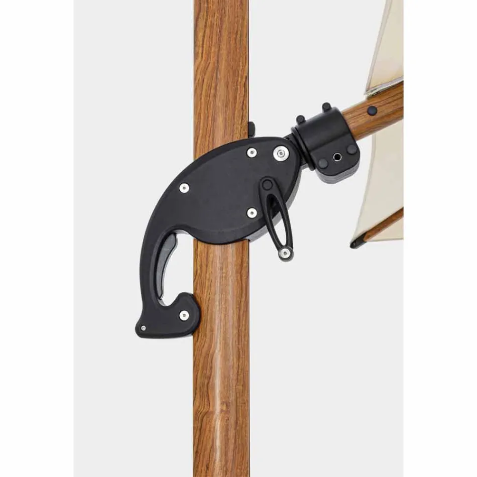 3x3 Outdoor Umbrella in Aluminium with Beige Polyester Fabric - Leano Viadurini