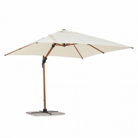 3x3 Outdoor Umbrella in Aluminium with Beige Polyester Fabric - Leano Viadurini
