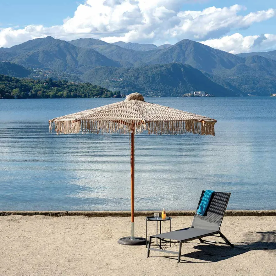 Round Ø 2.5 meter Net Umbrella with Fringe - Sun Viadurini