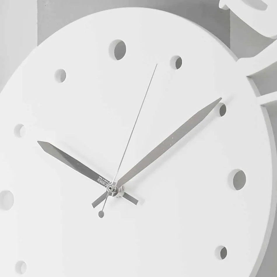 Large Modern Design Wall Clock Round Colored Decorated - Cat Viadurini