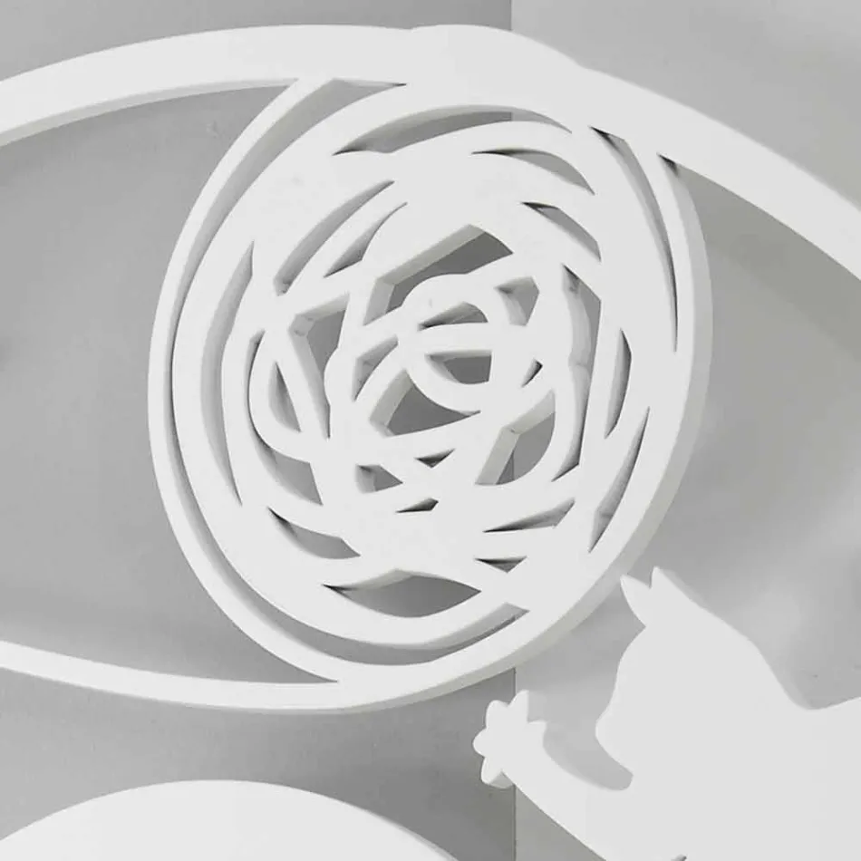 Large Modern Design Wall Clock Round Colored Decorated - Cat Viadurini