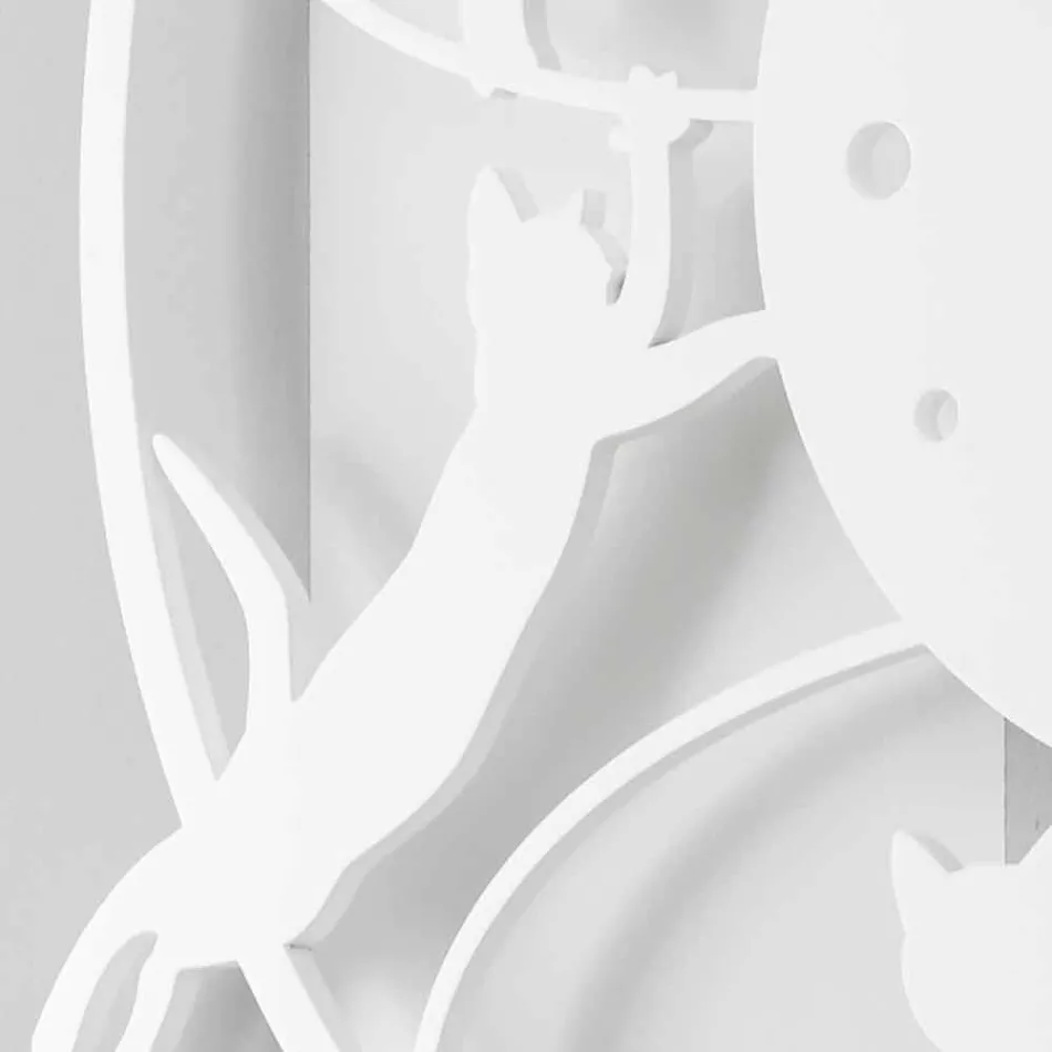 Large Modern Design Wall Clock Round Colored Decorated - Cat Viadurini