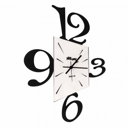 Design Wall Clock in Black Iron or Aluminium Made in Italy - Prospi Viadurini