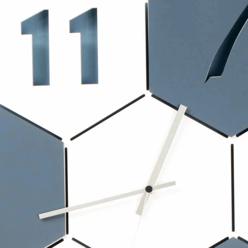 Large Wall Clock in Colored Wood Modern Hexagonal Design - Nidodape Viadurini